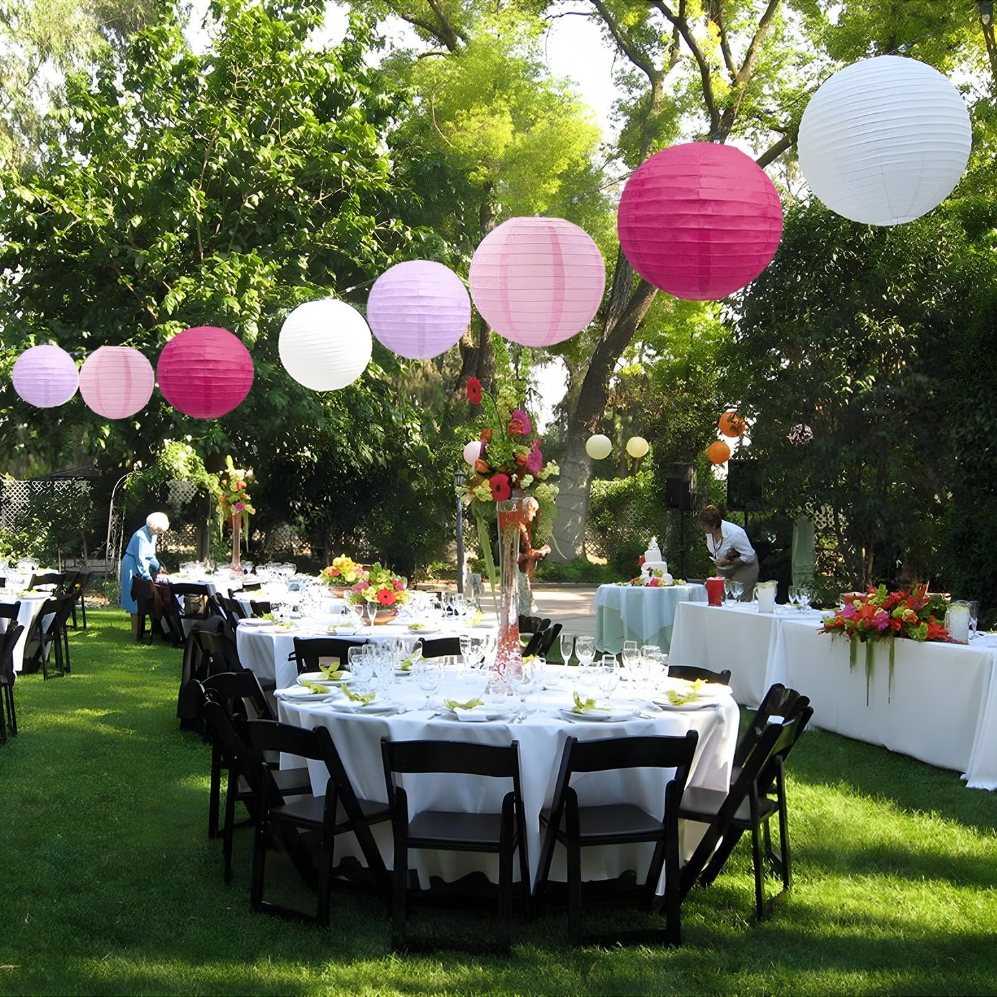 20Pcs Light Purple Rose Red Pink White Paper Lanterns for Parties, 6” 8” 10” 12” Chinese Asian Hanging Round Paper Lanterns for Birthday Wedding Halloween Christmas Home Decor Party Decor