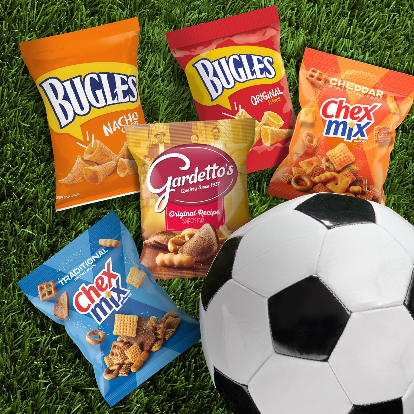 Classic Mix Snack Variety Pack, Bugles Original and Nacho Cheese, Gardetto's Original Recipe, Chex Mix Traditional and Cheddar, 20 Ct, 28 oz