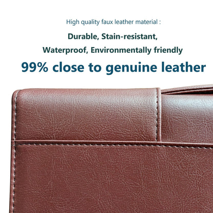 WEYEAH Faux Leather 3 Ring Portfolio Binder With Handle, Business Padfolio for Men & Women, Zippered Document Organizer for Home & Office Use, Including Clipboard, Notepad and Sheet Protectors (Brown)
