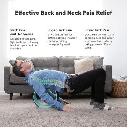 Chirp Wheel Foam Roller – Targeted Back & Neck Relief, Lumbar Spine Stretcher, Spinal Decompression Back Stretcher, Massage Roller with Density Foam for Physical Therapy, Supports 500lbs, 2-Inch Mint
