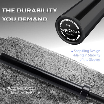 7FT/4 ft Home Gym Barbell Bar – 700LB/1500LB/500LB Capacity, Anti-Slip Knurling, Solid Steel, for Weightlifting, Strength Training