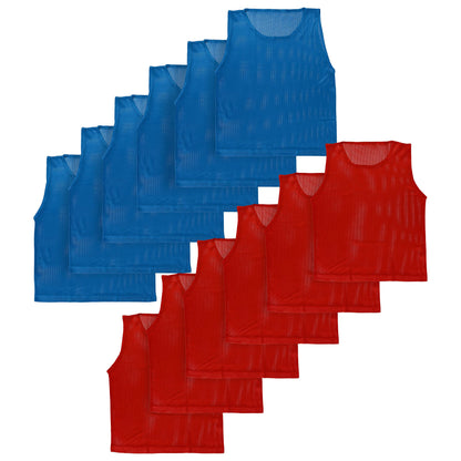 Athllete Boys Unisex Pinnies Scrimmage Vests - Mesh Practice Jerseys 12 Pack