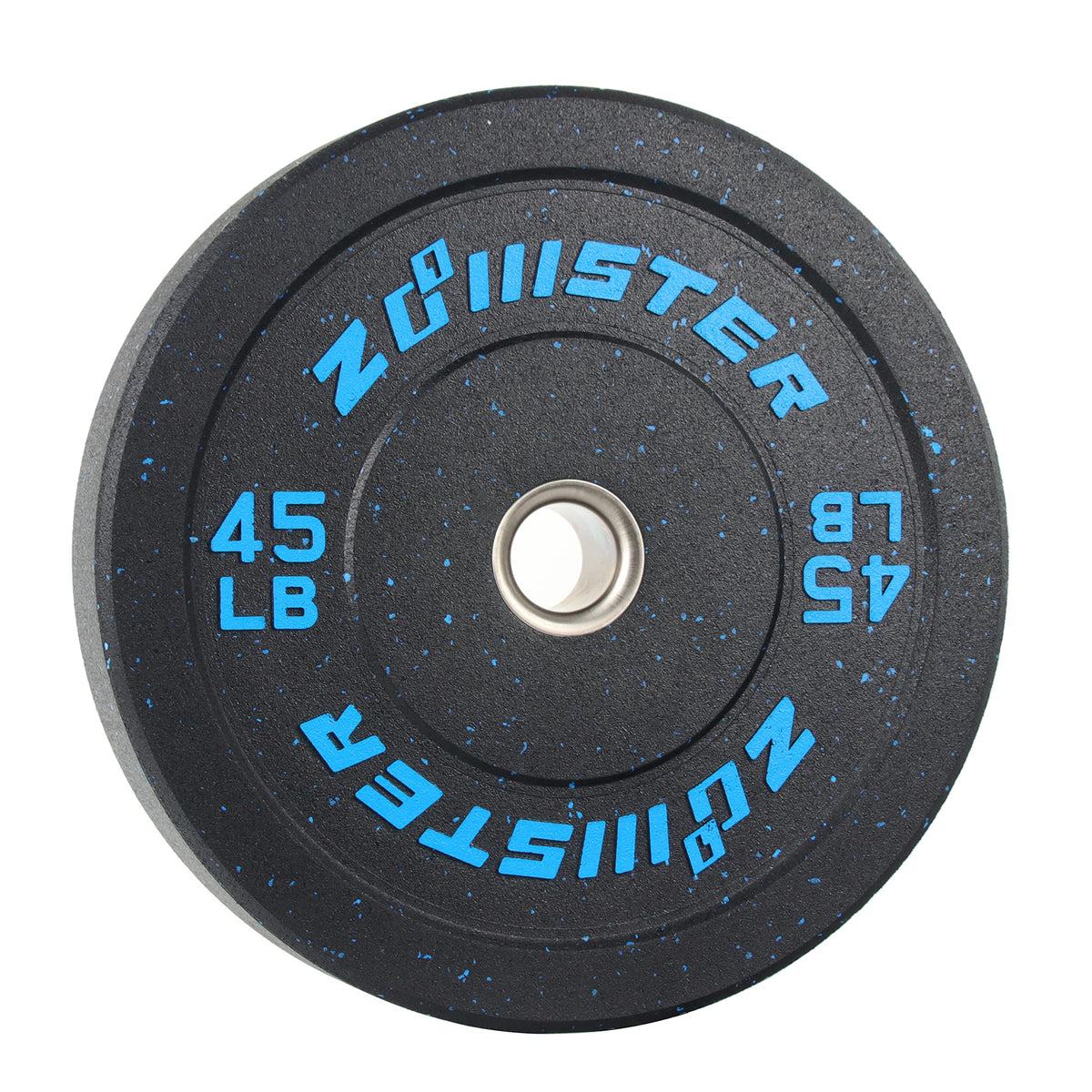 Zoomster Bumper Plate Olympic Weight High Bounce with Steel Insert Strength Training Lifting (160LB Set) Black