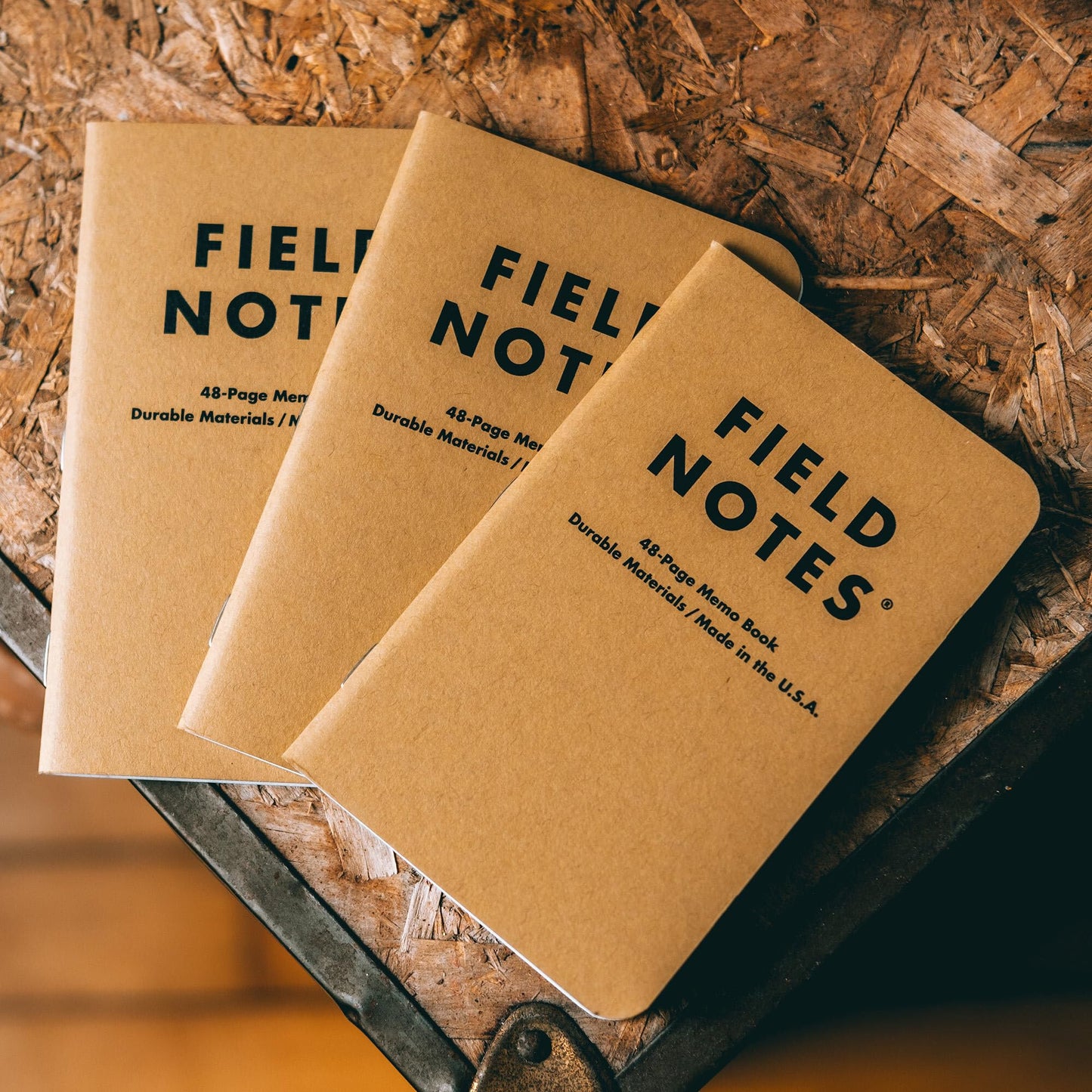 Field Notes: Original Kraft 3-Pack - Mixed Paper (1 Graph/Grid, 1 Ruled/Lined, 1 Plain/Blank) Memo Books - 48 Page Pocket Notebooks - 3.5" x 5.5"