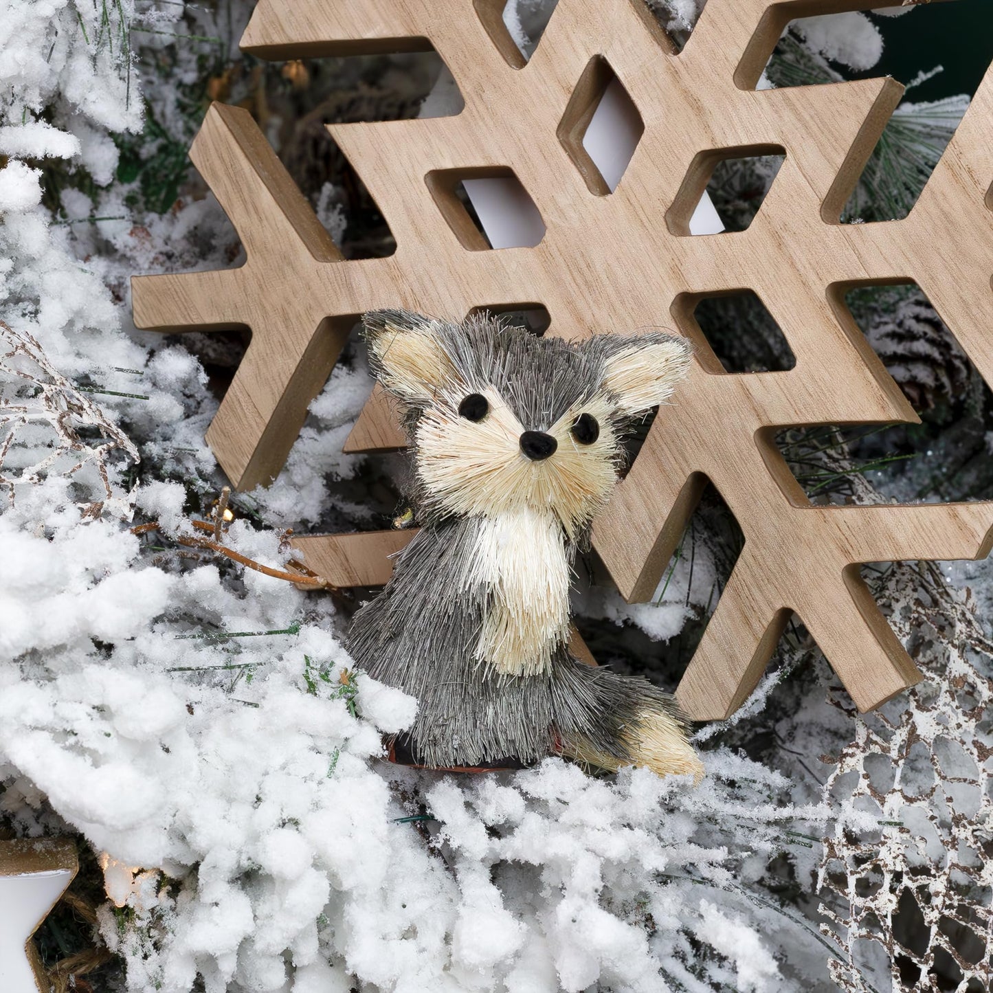 AuldHome Design Woodland Friends Figurines (Set of 3, Fox/Owl/Hedgehog); Forest Animals Decor for Fall, Christmas, Winter and Themed Decor or Parties
