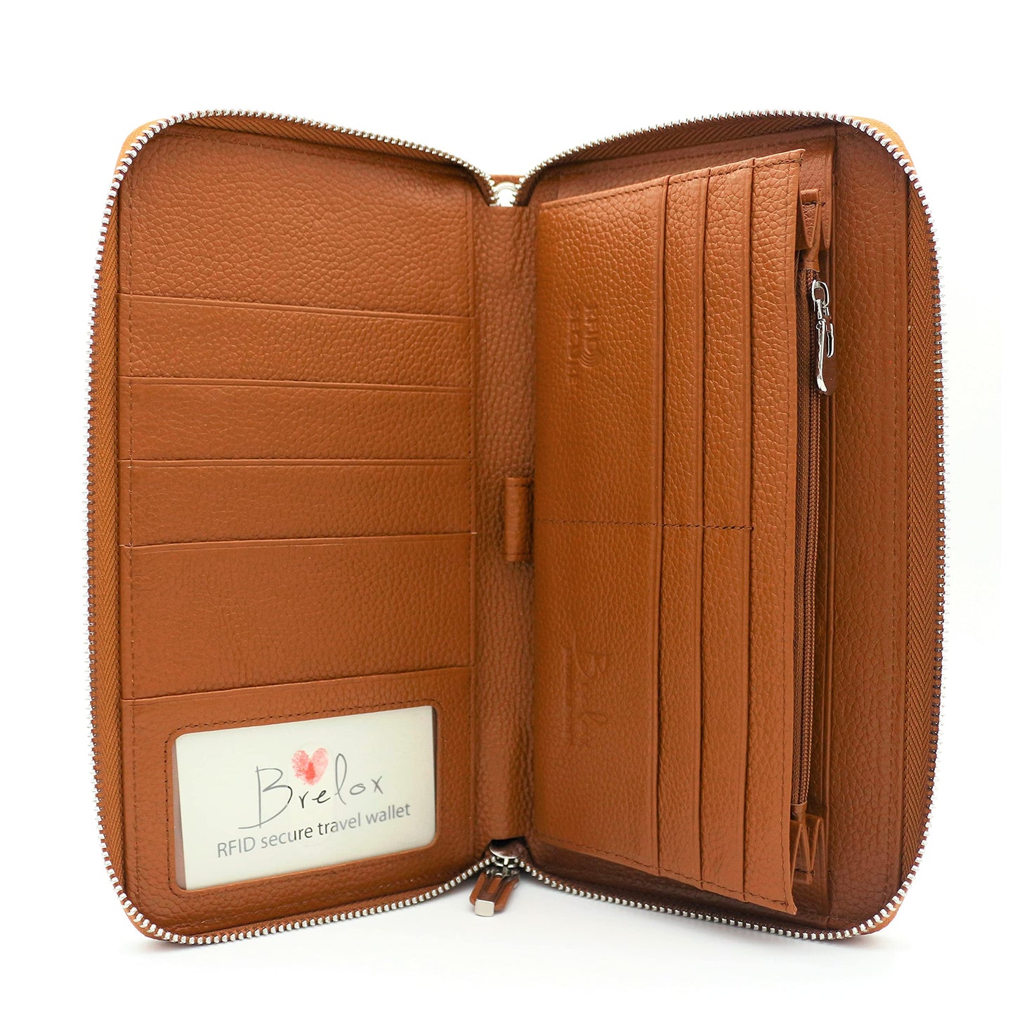 Family Passport Holder for 4 5 6 Passports RFID Blocking Travel Wallet — Genuine Leather Document Organizer, Card Slots, Boarding Pass, Wristlet — Travel Gift for Women Men | Brelox