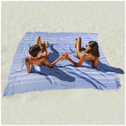 Antfuny 2 Packs Turkish Beach Towel Jumbo Extra Large XL XXL Big Oversized Giant Huge Thin Outdoor Picnic Accessories Travel Essentials for Family Camping Gears Must Haves Yard Mat Navy