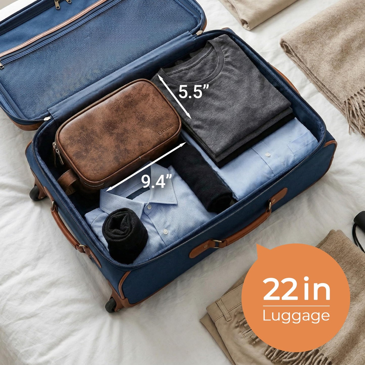 Elviros Travel Toiletry Bag for Men, Shaving Dopp Kit Water-resistant Bathroom Small Toiletries Organizer PU Leather Cosmetic Bags