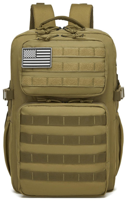 Wotony Military Tactical Backpack for Men Waterproof Daypack 3 Day Assault Pack Molle Bag with Water Bottle Holder (khaki, 35L)