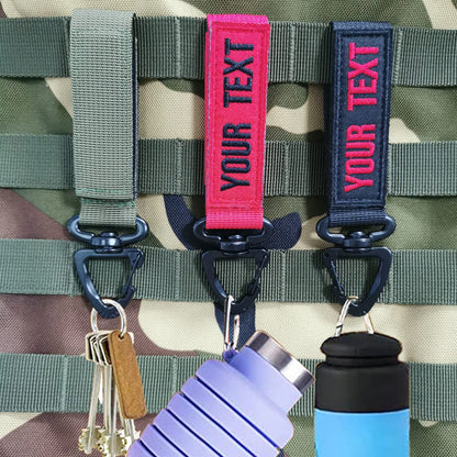 Uayma Tactical molle key clip, 1PC Custom Nylon Belt Key Ring Holder Carabiners Hanger Buckle tactical keychains for Outdoor Sport Hiking Climbing Camping, molle key clips (Triangle Clasp)