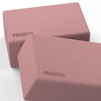 PROIRON Yoga Blocks, 2 Pack Supportive High Density Premium Eva Foam, Soft Non-Slip Surface with Curved Edges Stretch Blocks for Yoga, Pilates, Stretching