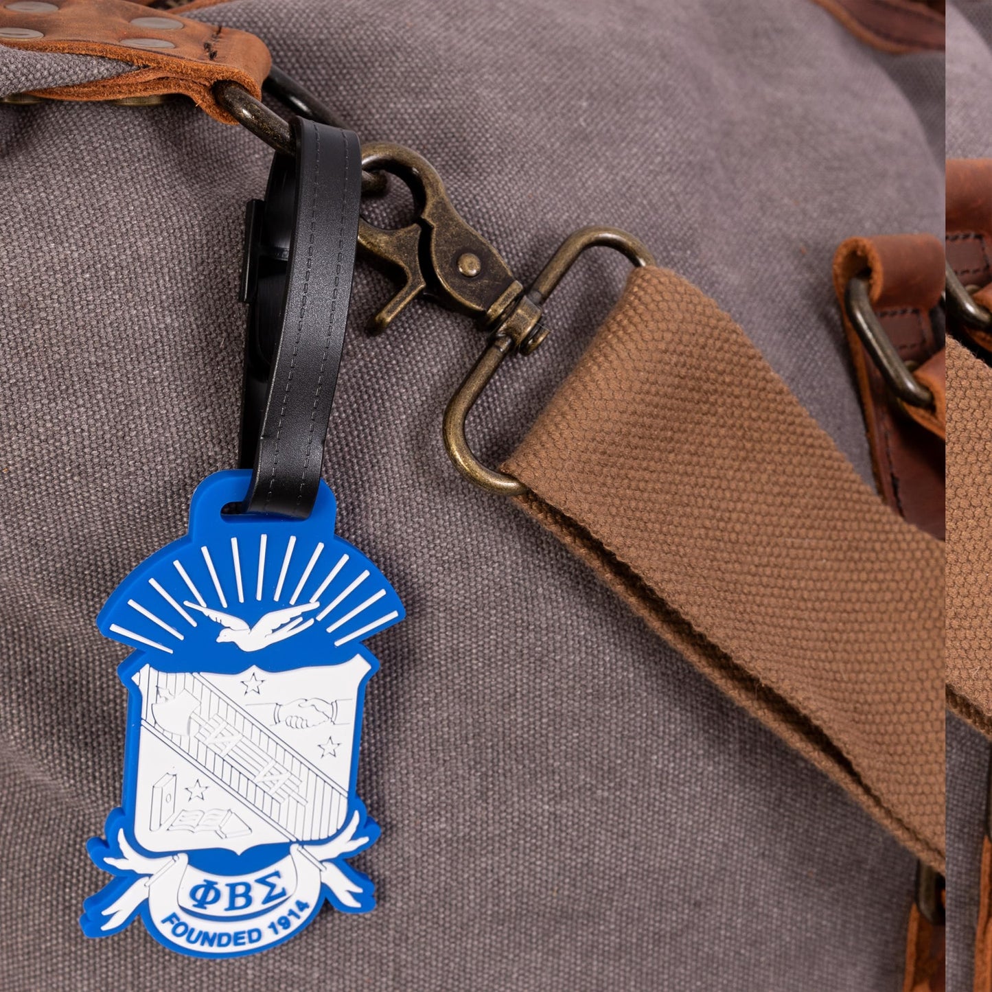 Desert Cactus Phi Beta Sigma Luggage Tag Fraternity Bag Nupe (PVC Crest Luggage Tag)