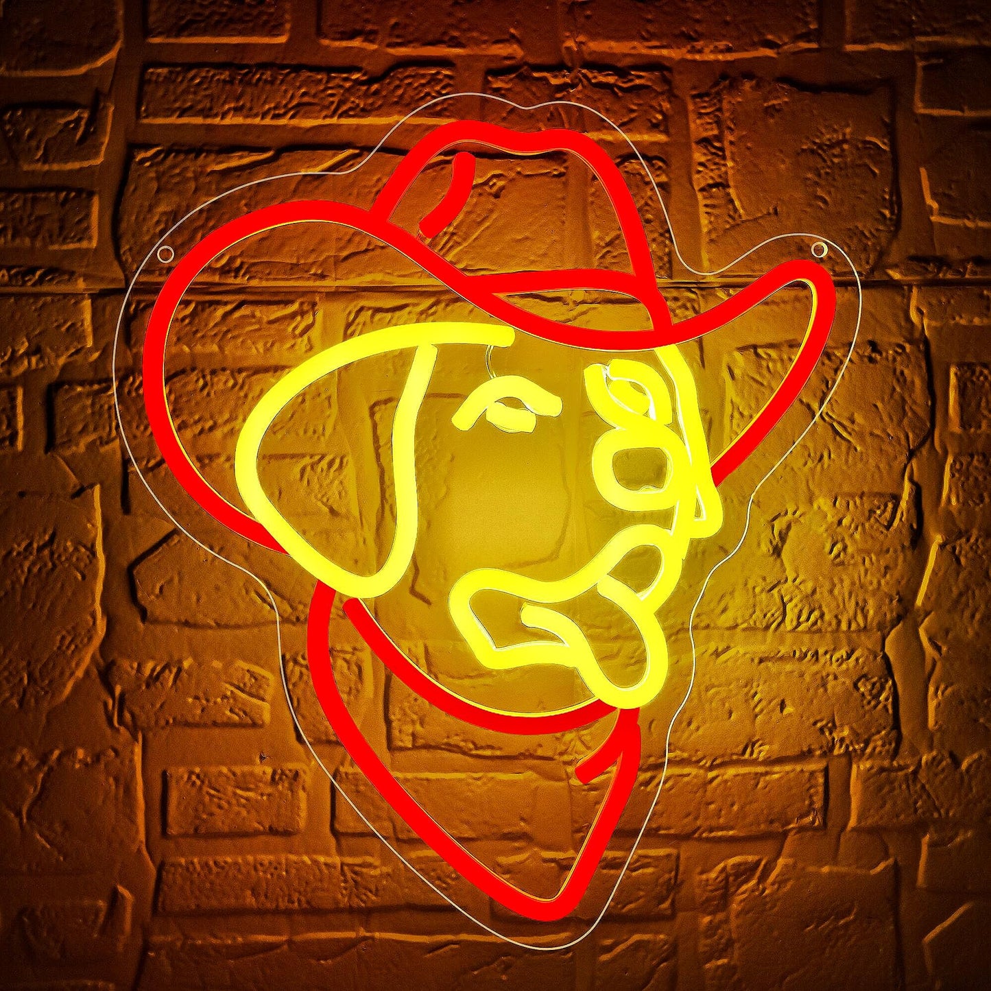 Golden Retriever Neon Sign for Wall Decor Cowboy Golden Retriever Neon Light Dimmable Cute Dog LED Light Up for Man Cave Bedroom Office Party Christmas Birthday Gifts Art Size11.9 * 13.7(WZCP056)