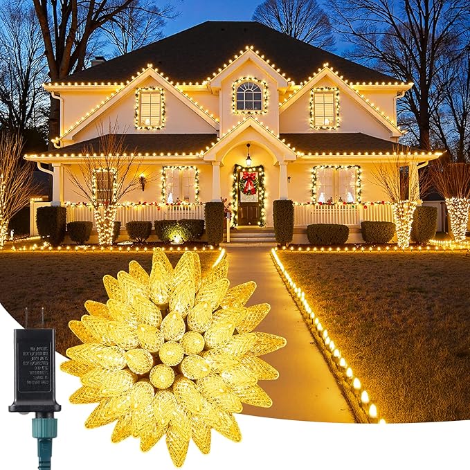 Minetom C9 LED Christmas Lights Outdoor (Warm White, 50 LED)