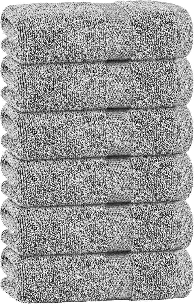 White Classic Light Gray Hand Towels