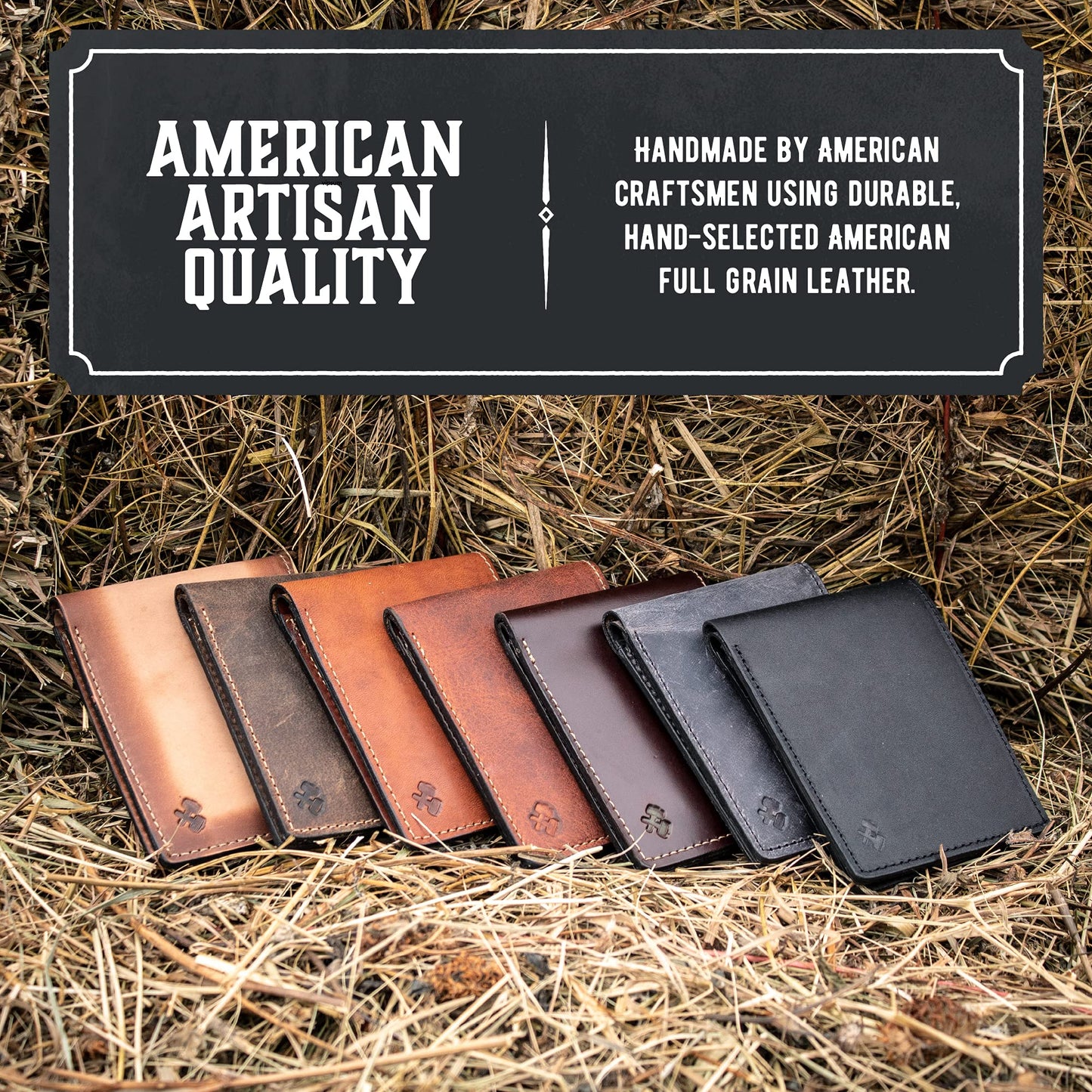 Main Street Forge Bifold Leather Wallet For Men | Made in USA | Mens Bifold Wallets | American Made | Charred Oak