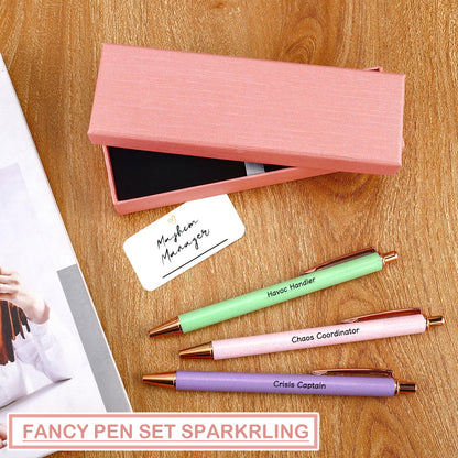 Lestp Fancy Pens Sets for Women Office Chaos Coordinator Gifts for Friends Boss Gifts for Women Cute Pen Set Coworker Daughter Motivational Gift Colleges Positive Encourage Graduation Gift