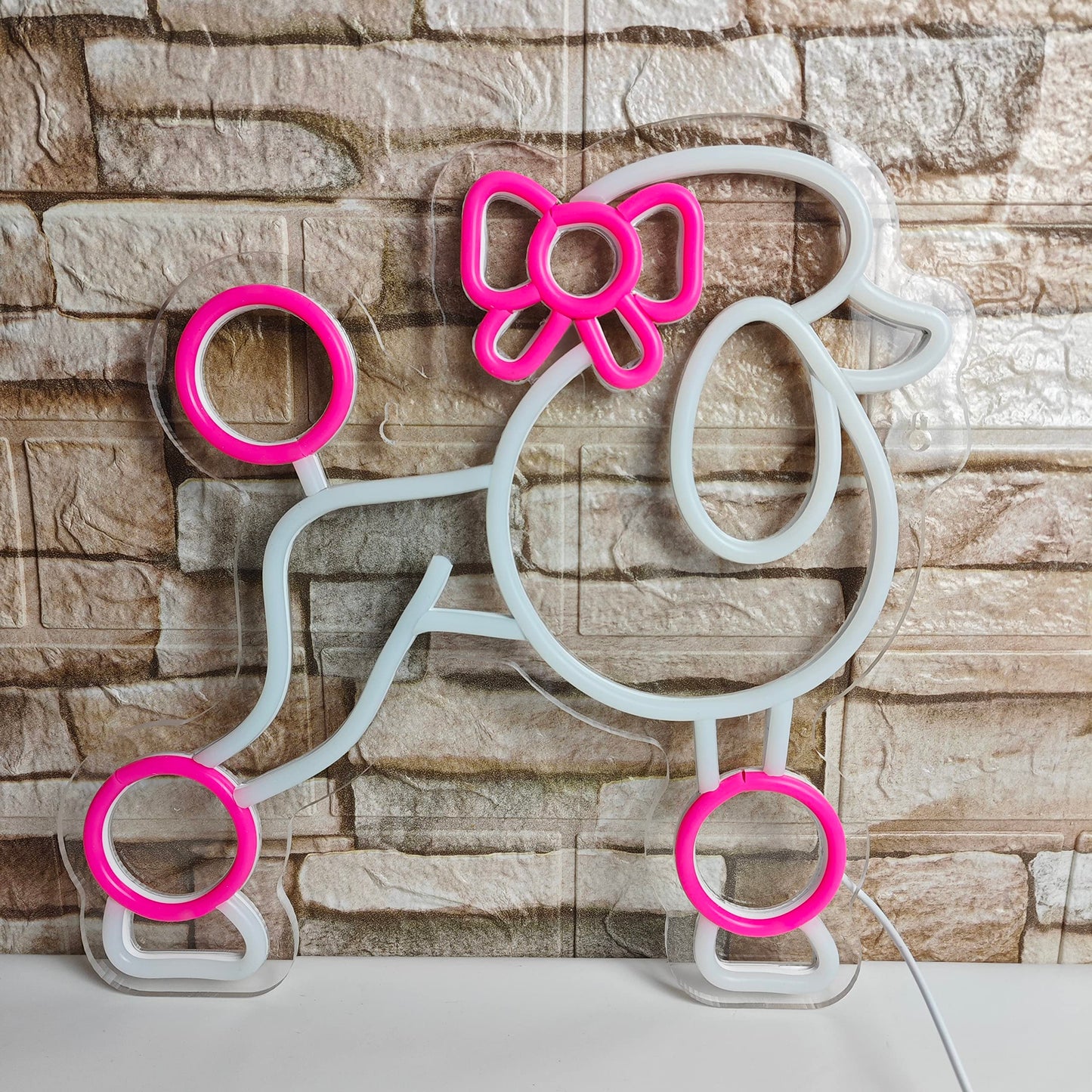 Poodle Neon Sign - Cute Animal Decor for Bedroom, Kids Room, Art Wall - Pink Neon Light Gift for Dog Lovers by JIARODEY