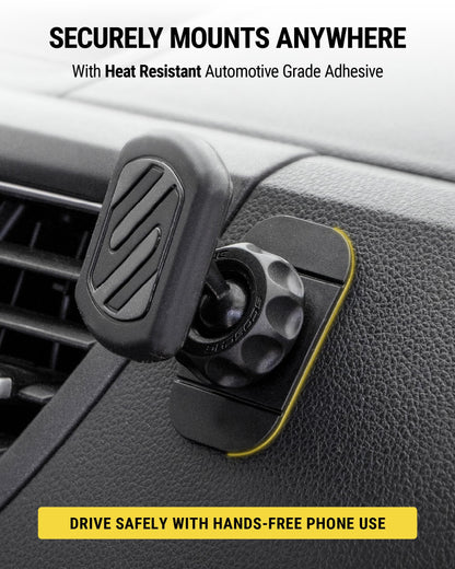 Scosche MAGWDM MagicMount Magnetic Car Phone Holder - Strong Magnet Mount for iPhone and Android - Secure Magnetic Cell Phone Mount for Window/Dash - Universal 360° Adjustable Mobile Cellphone Holder