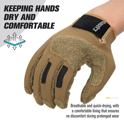 eLusefor Natural Tactile Shooting Glove: Seamless Wrap-Fingers Design,360°Touchscreen Freedom,Customizable Badge|Tactical,Police,Patrol,Law Enforcement Gloves for Men