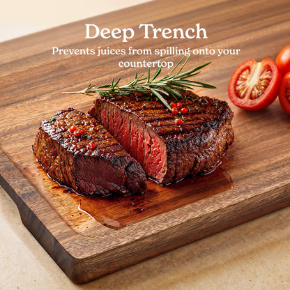 SMIRLY Walnut Wood Cutting Boards for Kitchen, Set of 3 with Holder Large - Small, Walnut Wooden Cutting Board Set with Deep Juice Grooves, Non Toxic Serving Tray, Perfect Mother's Day Gifts