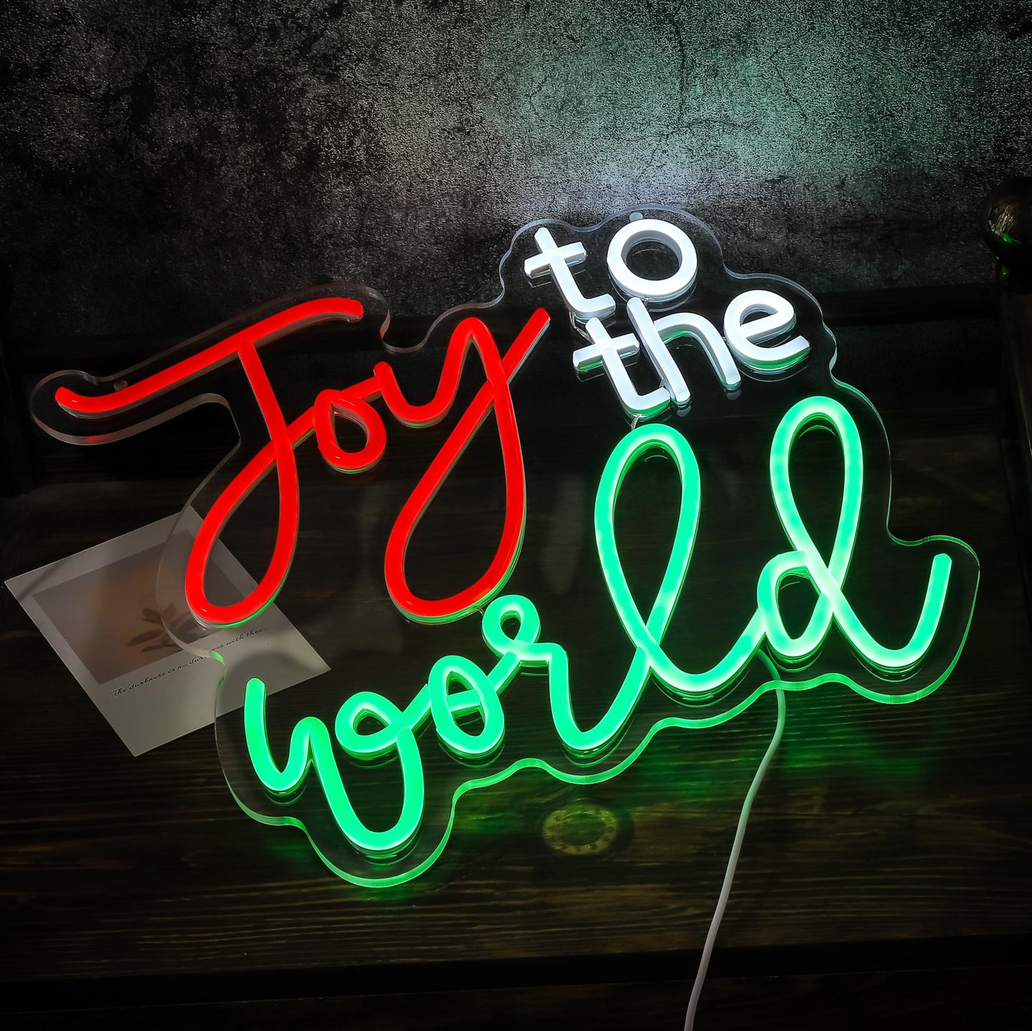 Joy to the World Neon Light Sign Happy Winter Holiday LED Sign Art Wall Decor Red Green Christmas Neon Sign for Thanksgiving New Year's Day Xmas Party Countdown Party