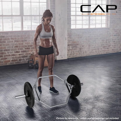 CAP Barbell Olympic Hex Trap Bar with Combo Grips, Shrug Deadlift Bar - Chrome