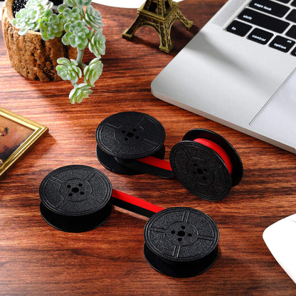 Tenare 4 Pairs Universal Typewriter Ribbon Twin Spool Ribbon Twin Spool Replacement Pack for Most Typewriter (Red,Black)