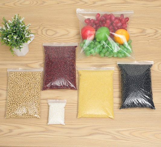 100 Pack 8" x 10" Thick 2.4Mil Clear Zip Seal Lock Poly Bags Reclosable Zip Plastic Bag Durable Envelopes Photos Cards Snack Zipper Bags