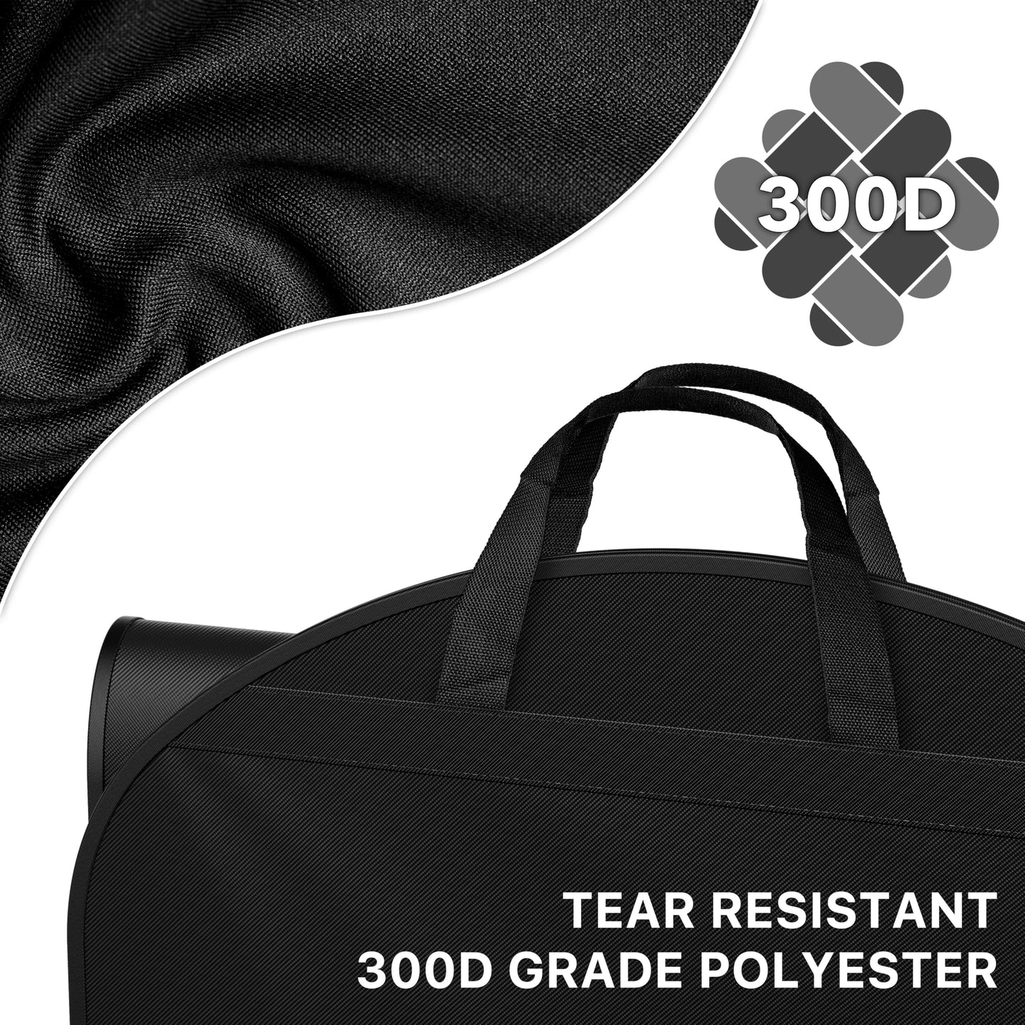 Simple Houseware 65'' Travel Garment Bag with Pockets for Suits, Dresses, Coats, Tuxedos, Heavy Duty 300D Polyester