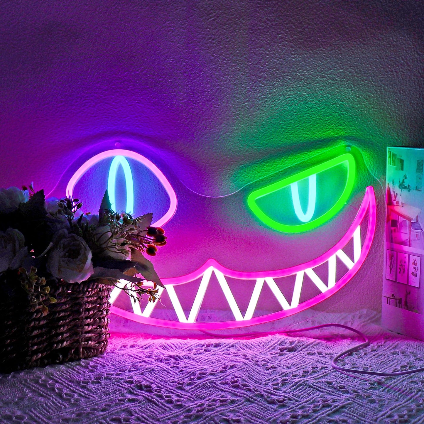 Bkuupau Neon Sign, Cat Neon Signs for Wall Decor - Dimmable LED Light Signs Home Decor for Bedroom, Man Cave, Gaming Room, Party, Club, Bar Decoration - Christmas Halloween Easter Gift
