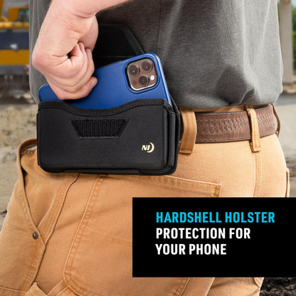 Nite Ize Clip Case Hardshell Universal Rugged Holster - Belt Clip Phone Case for Easy Access - Heavy Duty & Protective - Multi-Purpose - Durable Design - Hardshell Horizontal, XXL