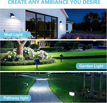 Solar Lights Outdoor Waterproof IP65, Super Bright LED, 6500K 2 Lighting Modes, Solar Powered Yard Garden Solar Spot Lights for Outside Landscape Auto On/Off -6500K,4 Pack