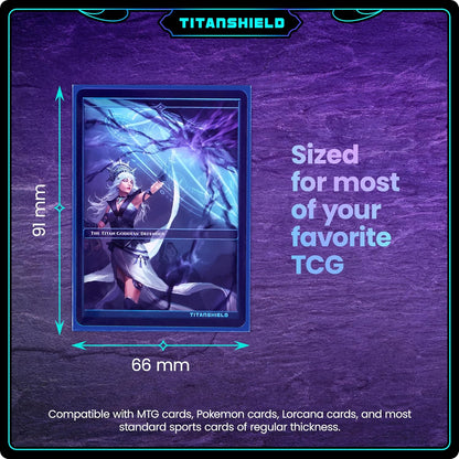 TitanShield TitanShield (150 Sleeves, Blue) Compatible with Standard Sized Board Games, MTG Magic The Gathering, Pokemon, Lorcana, and Trading Card Sleeves Deck Protector 2.5" x 3.5" 66x91mm