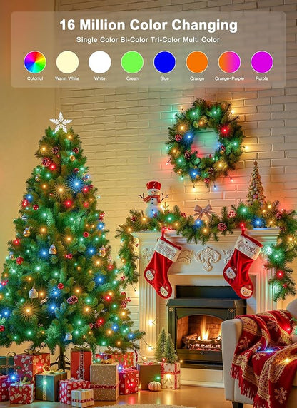Minetom LED Color Changing Smart RGB Christmas Tree Lights, 165ft 500LED String Lights, 16 Milion Adjustable Colors Fairy Lights with Remote & Timer & Memory Function for Xmas Tree Holiday Party