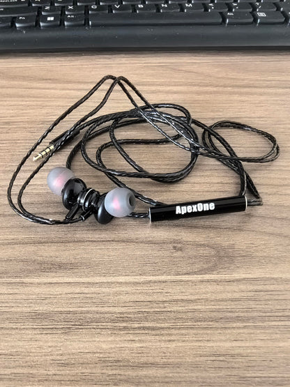 ApexOne Wired Metal in-Ear Earbuds Headphones with MIC &Volume Control and Pocket Case, Crystal Clear Sound Bass Stereo Noise Isolating Earphones (Earbuds, Black Case and 2 Small Tips Included)