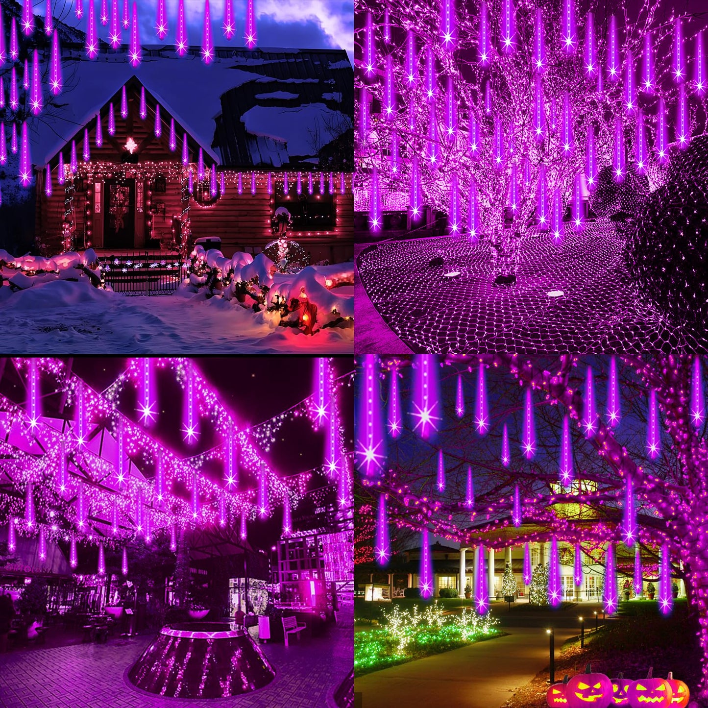 Adecorty Halloween Lights Outdoor, Purple Halloween Decorations, UL Plug
