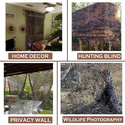 Yeacool Camouflage Netting Bulk Roll Burlap Camo Tarp Sunshade Net for Hunting Blind Outdoor Photography Dinosaur Birthday Theme Party Decoration (Camo Bionic Leaves, 4.9ftx19.7ft, 1.5m*6m)