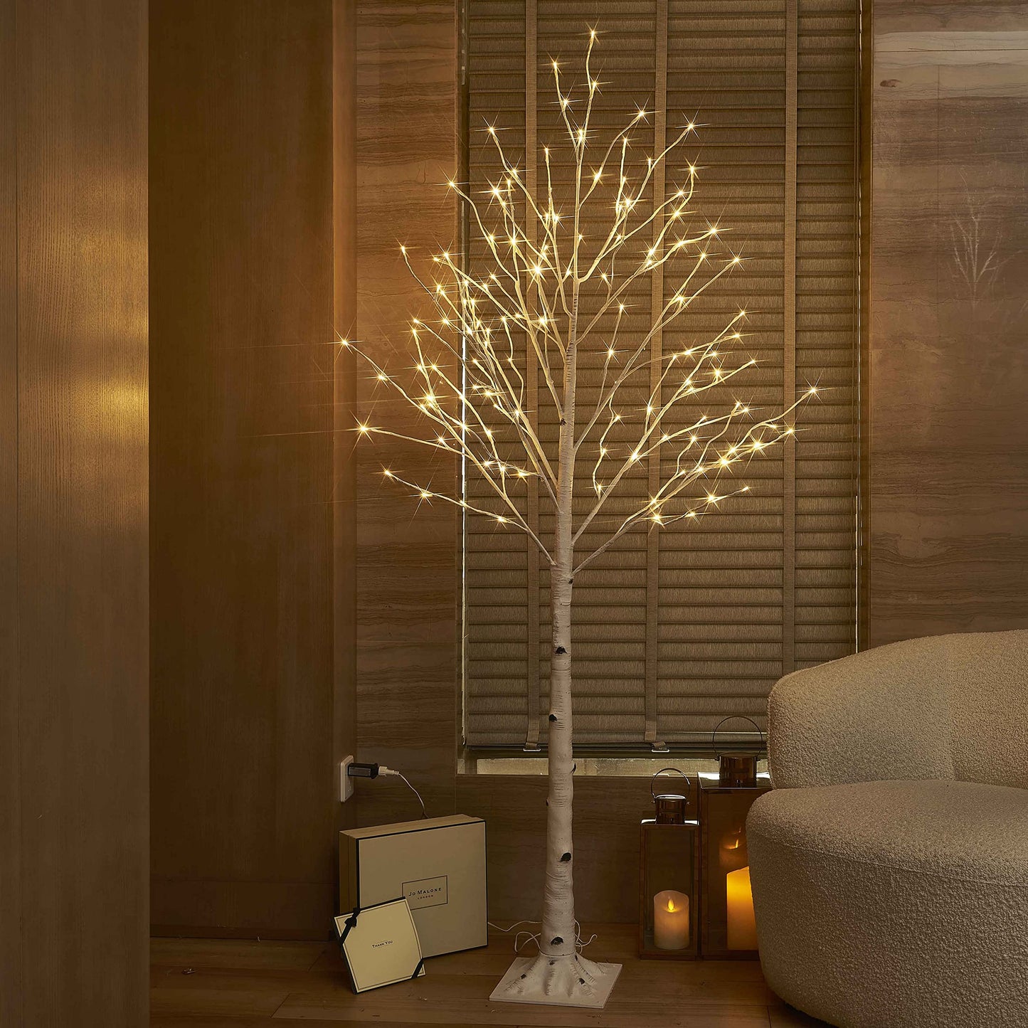 Hairui Lighted White Birch Tree 6FT, Twig Tree with Lights Plug in for Christmas Wedding Party Easter Decorations Indoor Outdoor Use