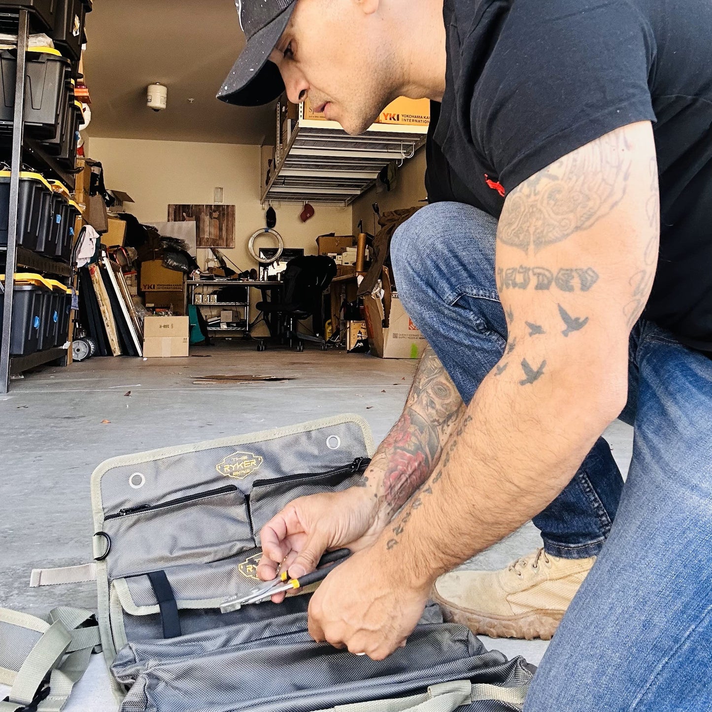 The Ryker Official PRO Tool BAG Organizer Heavy Duty Foldable Storage Bag with Detachable Pouches, Wrench Holder, Rugged Canvas for Mechanics, Electricians, Motorcycle Use, Practical Gift for Dads