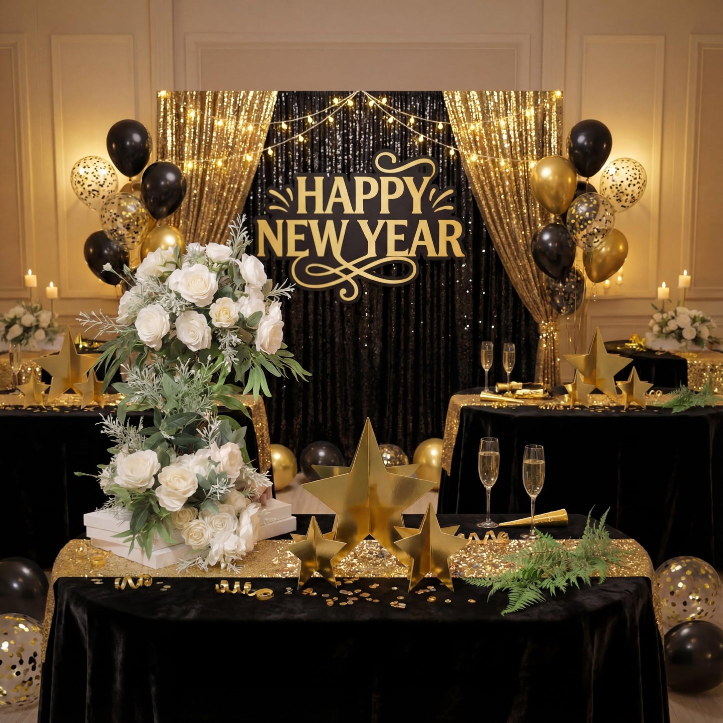 AmazingSpark 9 Pcs Large Star Centerpieces Gold 3D Back to School Star Table Decorations in 3 Sizes 10" 8" 6" for Birthday Party Baby Shower Gathering Ceremony Movie Night Supplies (Gold)