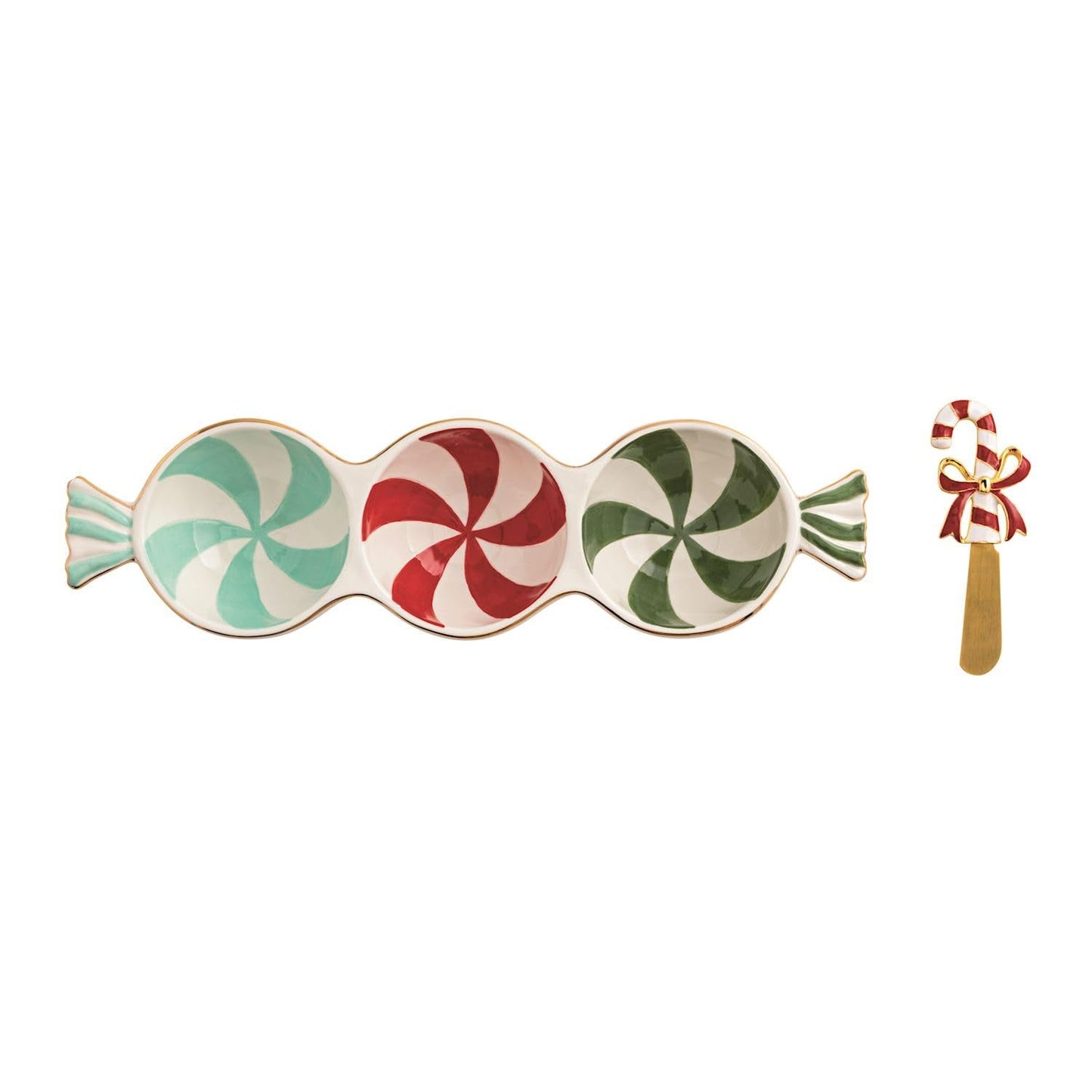 Mud Pie Christmas Peppermint Triple Tidbit Set