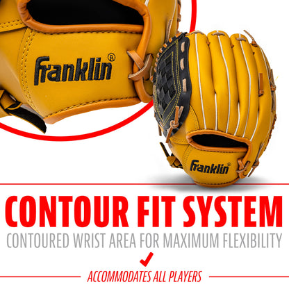 Franklin Sports Field Master Series Baseball Gloves, Left Handed Thrower, 10.5"