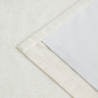 Vision Home Natural Pinch Pleated Full Blackout Curtains Linen Blended Room Darkening Window Curtains 90 inch for Living Room Bedroom Thermal Insulated Pinch Pleat Drapes with Hooks 2 Panel 40"Wx90"L