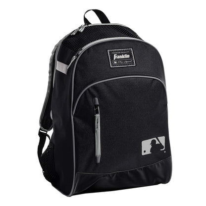 Franklin Sports Kids Baseball Bag - Youth Tball + Baseball Backpack - Boys + Girls Bat Pack - Youth Bat + Equipment Bag - Black/Gray