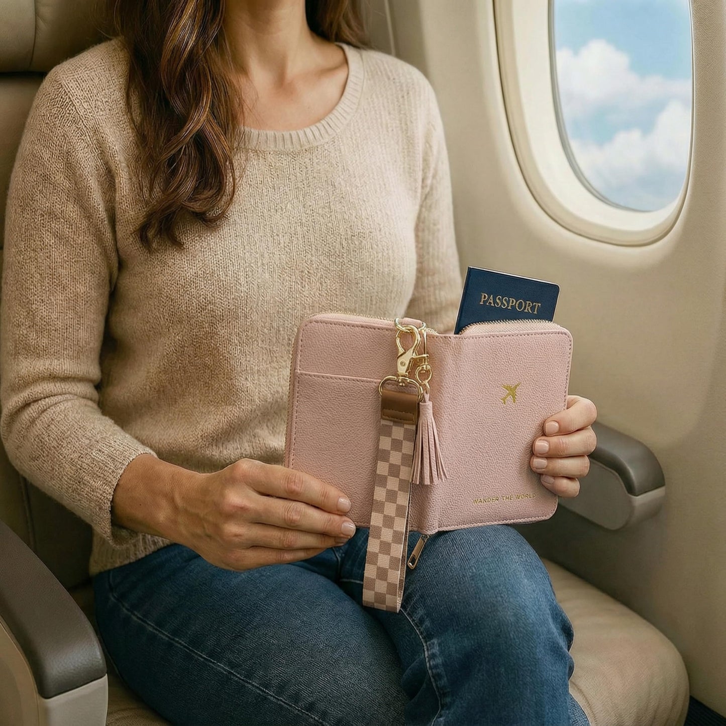 Beautiful Passport Holder for Travel with Wristlet Strap - All-in-One Wallet for Women with Card Slots and Tassel Keychain - Perfect RFID Blocking Case to Keep Your Travel Documents Organized & Safe