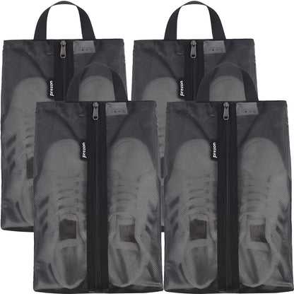 Prezon Travel Shoe Bags, Water Resistant TPU Mesh, Sturdy YKK Zipper, Shoes Storage Bag, Shoes Packing Organizer, Unisex Shoe Pouch for Travel or Home Storage
