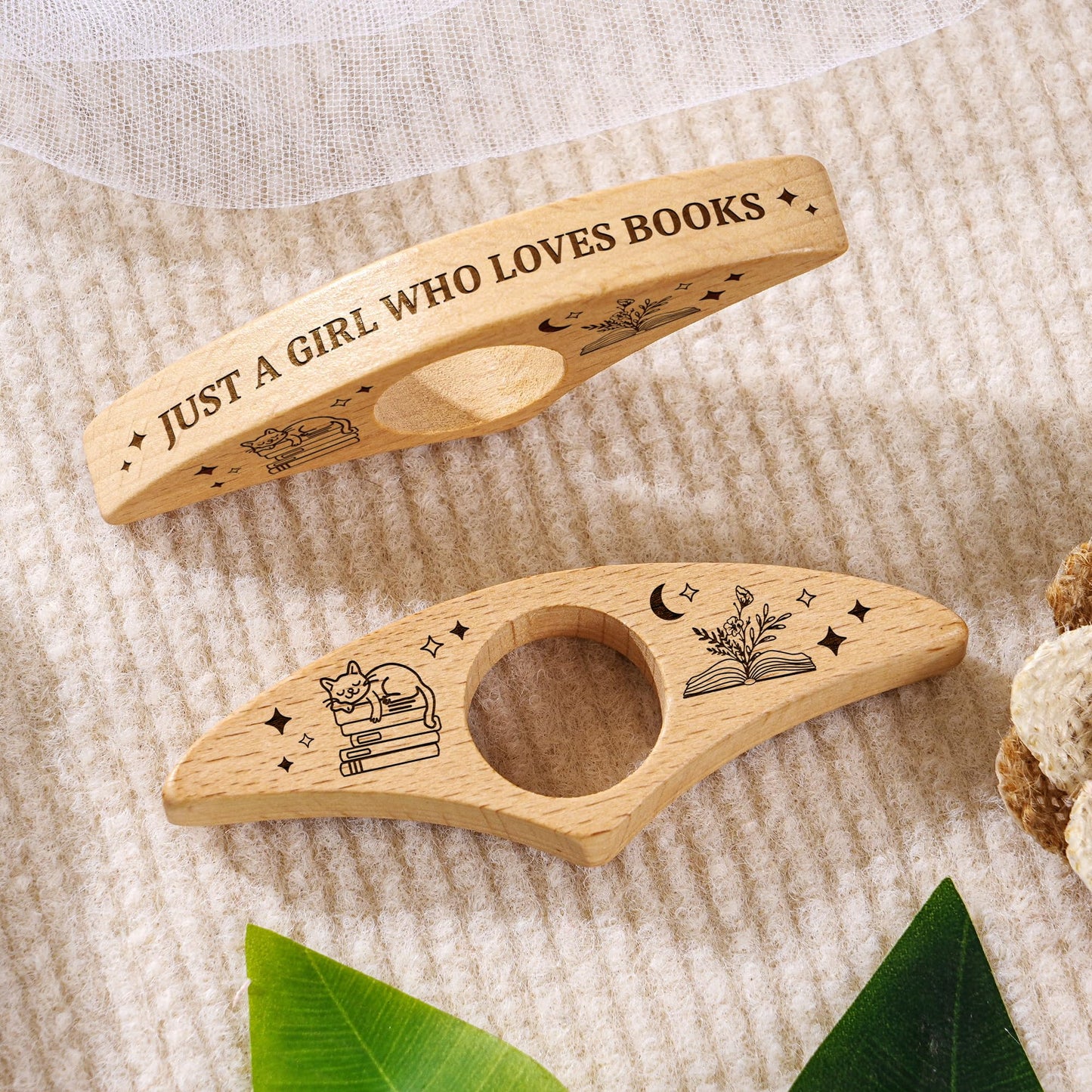 JUST A Girl WHO Loves Books-Personalized Book Page Holder,Christmas Birthday Graduation Gift for Girls Daughter Friend Book Lovers