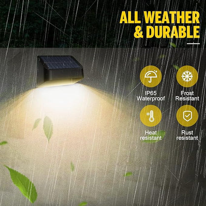 Brighter Solar Fence Lights 18 Pack, RGB 8 Colors, Dusk to Dawn Deck Light, Fence Lights Outdoor IP65 Waterproof, Solar Outdoor Lighting for Backyard/Railing/Wall/Step/Patio(Black)