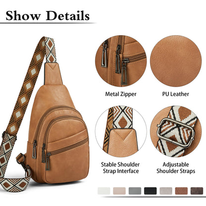 Sling Bag Crossbody Bags for Women Small Cross Body Bag Fanny Packs Chest Sling Purse for Daily Travel Leisure Sport
